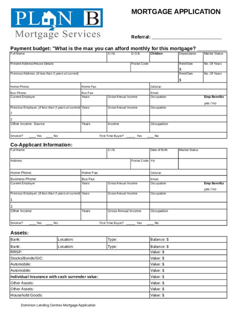 Fillable Online Mortgage Application Form Fax Email Print - pdfFiller