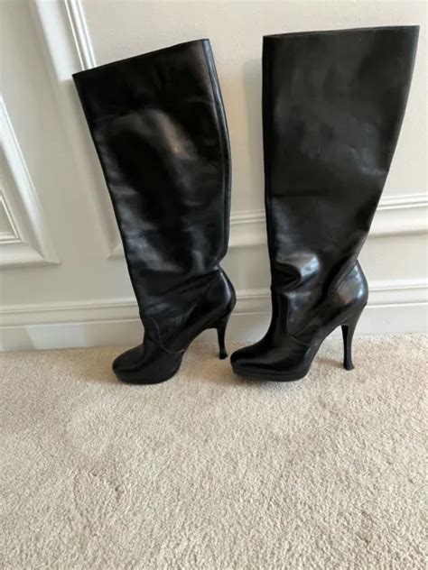 BCBG KNEE HIGH Leather stiletto heel boots. Size 9; model Dishy. £76.15 ...