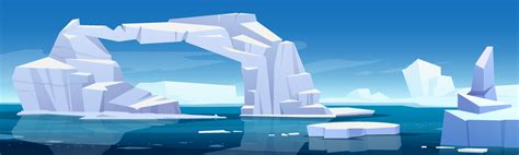 Arctic landscape with melting iceberg and glaciers 15369805 Vector Art ...