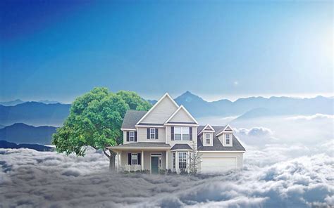 House In Clouds Mac Wallpaper Download | AllMacWallpaper