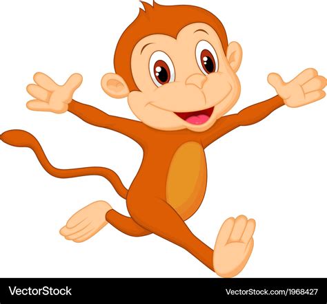 Happy monkey cartoon Royalty Free Vector Image