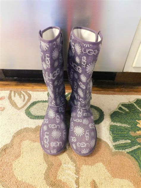 UGG AUSTRALIA Logo Button sides Purple Logo Canvas Sh… - Gem