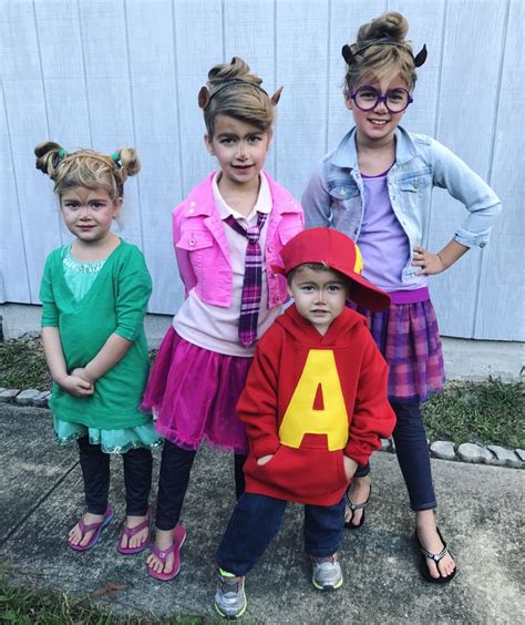 Alvin and the Chipmunks and Chipettes costume | Toddler halloween costumes, Cute halloween ...