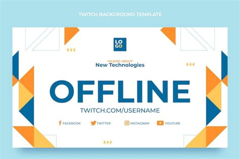 Free Vector | Flat design minimal technology twitch banner