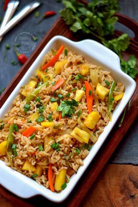 Pineapple Fried Rice | Sweet & Spicy Vegetable Fried Rice | Cooking From Heart