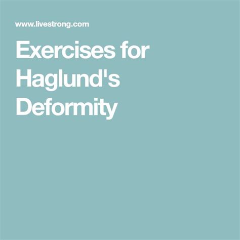 Exercises for Haglund's Deformity | Livestrong.com | Haglunds deformity ...