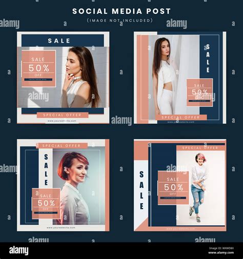 Fashion modern social media poster design illustration Stock Photo - Alamy