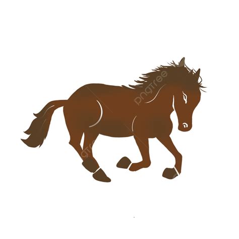 Brown Horse Silhouette Vector PNG, Original Design Of Running Horse Brown Scratch Free Element ...