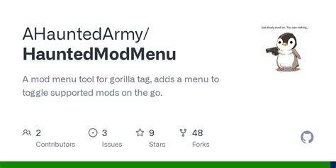 GitHub - AHauntedArmy/HauntedModMenu: A mod menu tool for gorilla tag, adds a menu to toggle ...