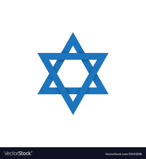 David star on israel flag symbol Royalty Free Vector Image