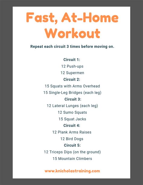 Fast, At-Home Workout — Karen Nicholas Training