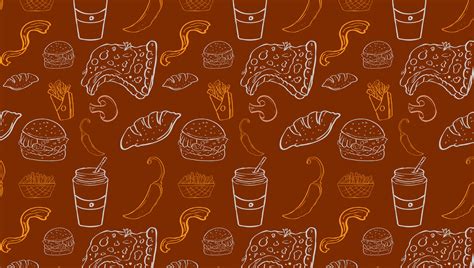 Background Junk Food Related Seamless Pattern and Background . Editable ...