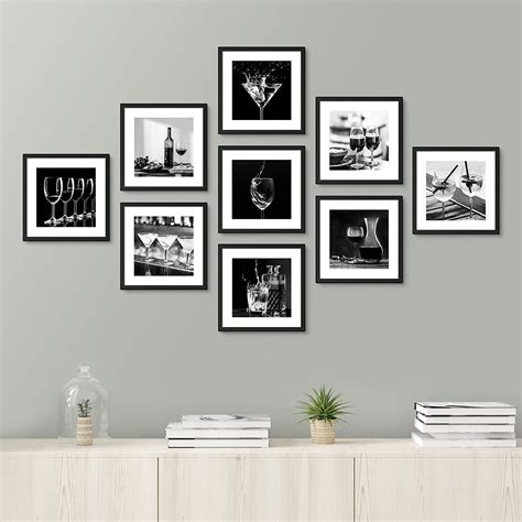 PixonSign 9 Piece 8" x 8" Gallery Wall Art Prints Picture Frame Set for ...