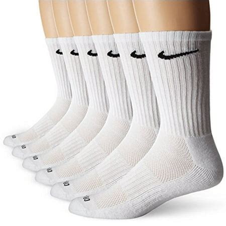 NK - Nike Unisex Dri-FIT Cushioned Crew Training Socks (6 Pair), White, Large - Walmart.com ...