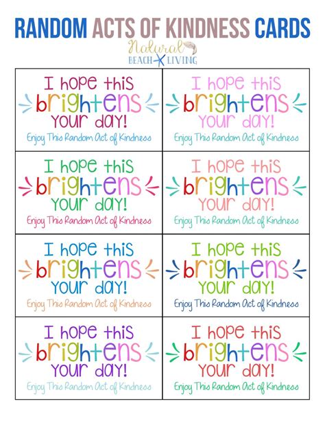 Acts Of Kindness Cards Printable - Printable Word Searches