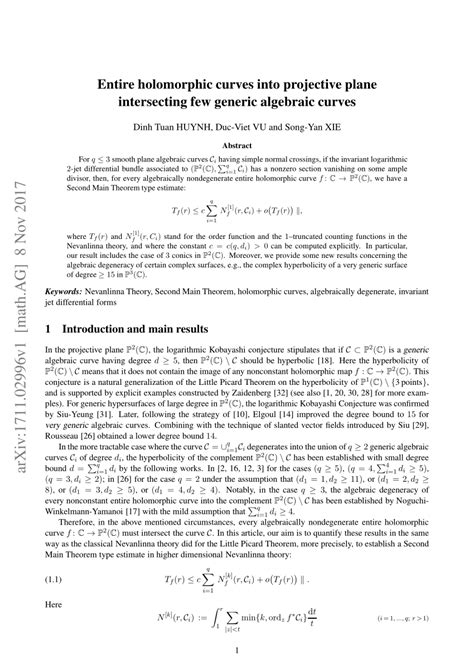 (PDF) Entire holomorphic curves into projective plane intersecting few ...