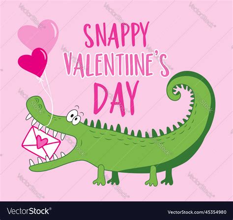 Snappy valentines day - funny alligator Royalty Free Vector