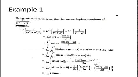 Convolution Theorem Laplace Transform Examples