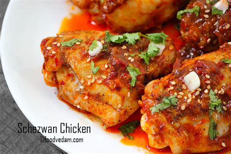 Schezwan Chicken - How to make Schezwan Chicken Thighs Recipe - Foodvedam