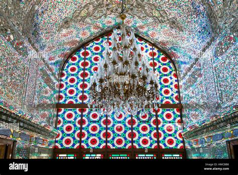 Decorated interior of Shah Cheragh shrine, Iran Stock Photo - Alamy