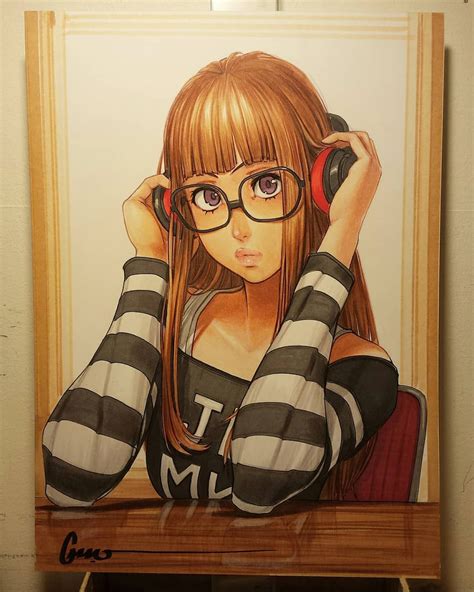 OmarDogan1976 on Instagram: "(Sold) #futaba #persona5 trying to up the quality , drawing larger ...