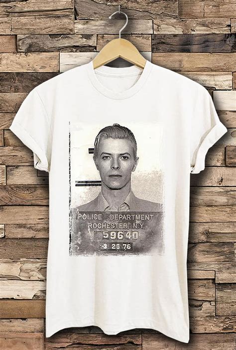 David Bowie T Shirt Mugshot arrest Tee shirt Unisex David | Etsy