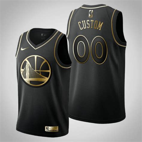 Golden State Warriors #00 Custom Black Golden Edition Jersey