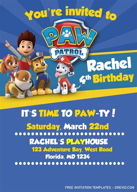 Paw Patrol Invitations