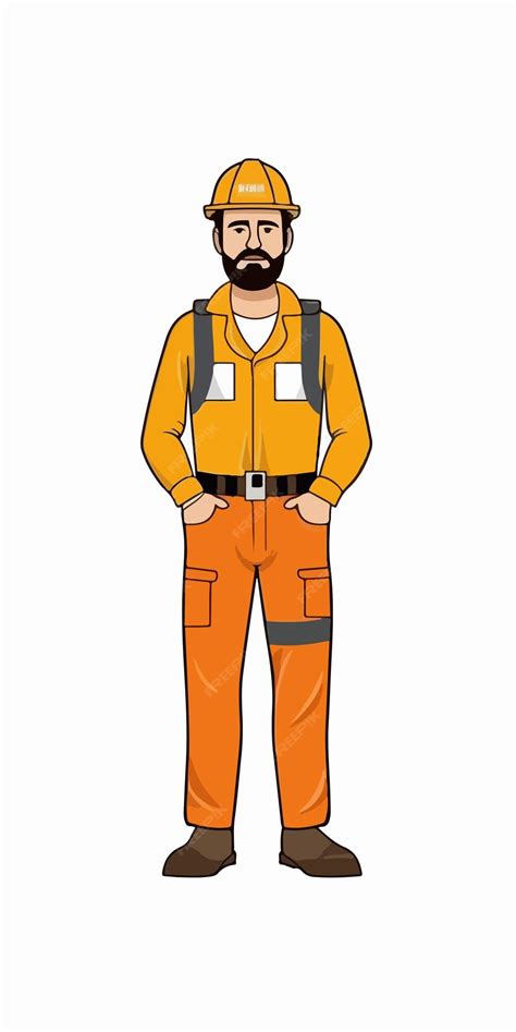 Premium Vector | A cartoon image of a construction worker wearing an ...