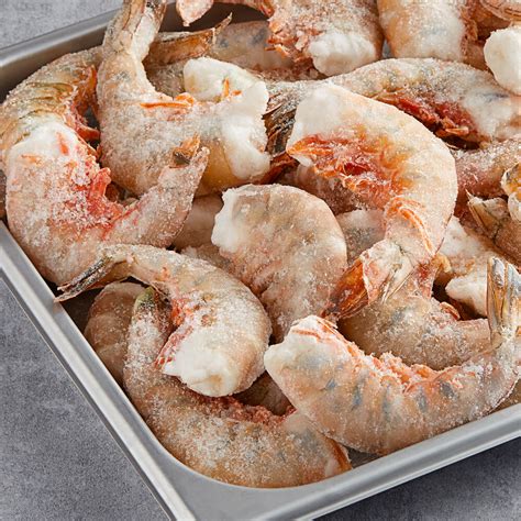 5 lb. U/15 Size Wild-Caught Raw IQF Brown Gulf Shrimp - 4/Case