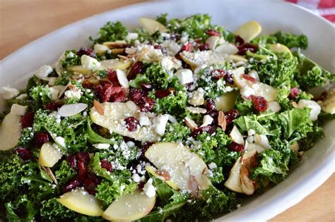 Kale Cranberry Feta Salad | Lemon Vinaigrette - This Delicious House