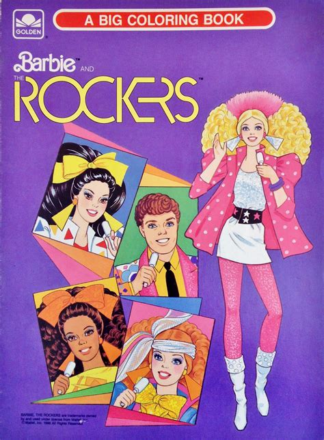 1986 Barbie and the Rockers (Coloring Book) | Barbie books, Barbie ...