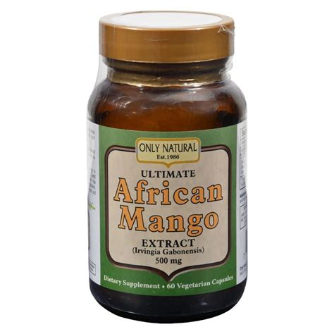 Only Natural Ultimate African Mango Extract - 500 Mg - 60 Vegetarian Capsules | African mango ...