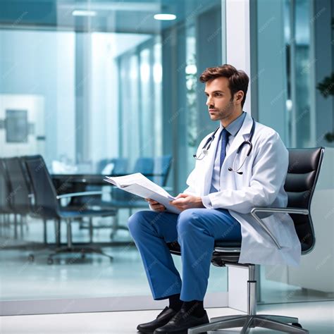 Premium AI Image | A doctor sitting her hospital office desk and ...