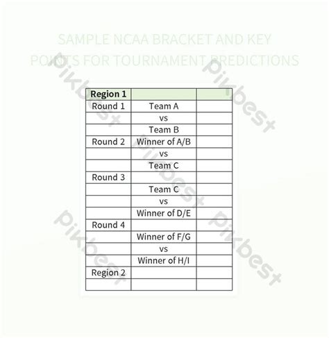 NCAA Bracket Sample And Essential Tips For Tournament Predictions Excel ...