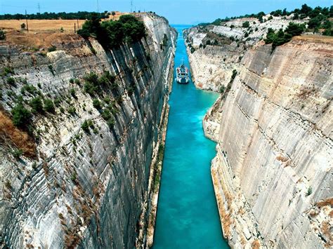 Corinth Canal, Greece | Yunanistan, Seyahat edilecek yerler, Panama