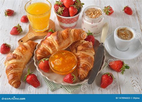 French Croissant for Breakfast Stock Image - Image of sweet, dessert ...