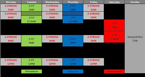 Schedule | Z-FIT