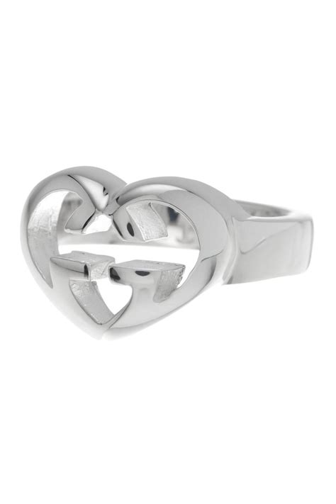 Gucci Sterling Silver Love Britt Heart Ring - Size 10.25 in Metallic - Lyst