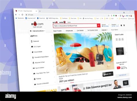 Istanbul, Turkey - July 2021: Illustrative Editorial screenshot of Turkish N11 e-commerce ...