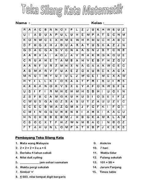 Teka Silang Kata THN 3 | PDF