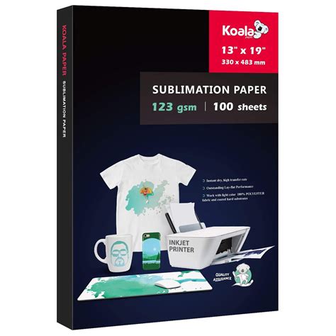 Koala Sublimation Paper 13x19 inches Easy to DIY T-shirts,Tumblers,Mugs Only Compatible with ...