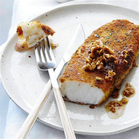 Sea Bass Fillets with Lemon-Hazelnut Brown Butter Recipe - Bob Chambers