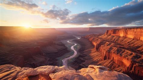 Premium AI Image | Canyon landscape at sunrise