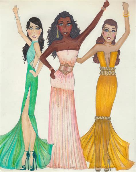 Schuyler Sisters fan art, modern evening gowns. : r/hamiltonmusical