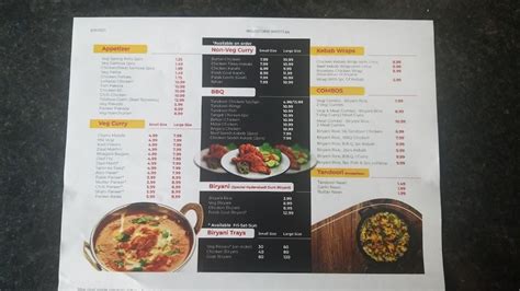 Menu at Hyderabad House Canada restaurant, Calgary