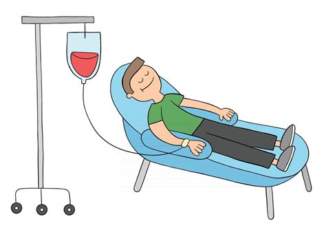 Cartoon Man Donating Blood Vector Illustration 2889606 Vector Art at ...