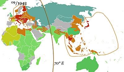 The greatest extension of the German and Japanese spheres of influence ...