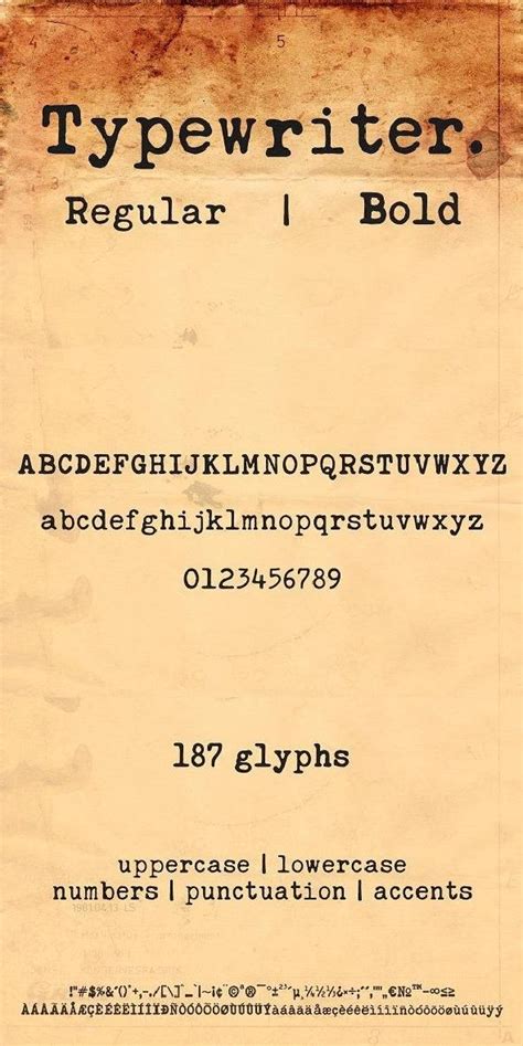 Typewriter Font in 2024 | Font graphic, Typewriter font, Graphic design ...