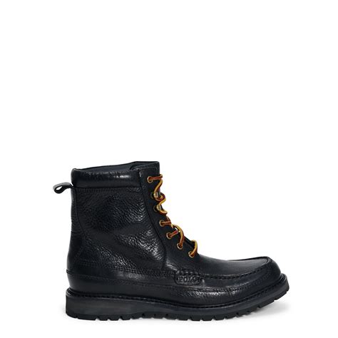 Polo ralph lauren Willingcott Leather Boot in Black for Men | Lyst